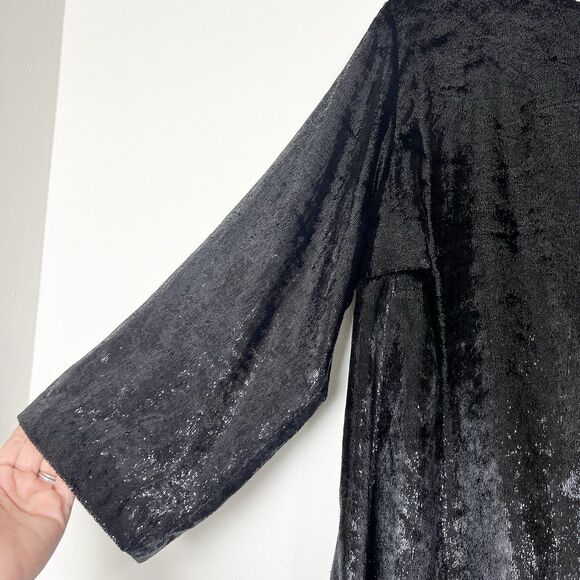 Caroline Rose Black Tunic Top Blouse 3/4 Sleeves Women’s M - Picture 2 of 10